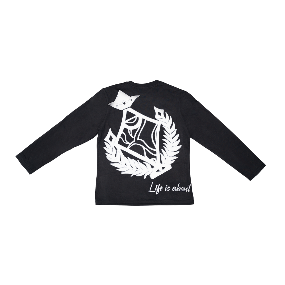 Black/ White Long sleeve Shirt (Order size up)