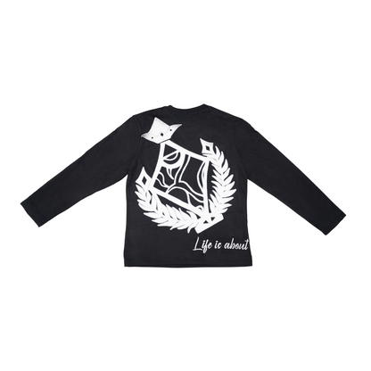 Black/ White Long sleeve Shirt (Order size up)